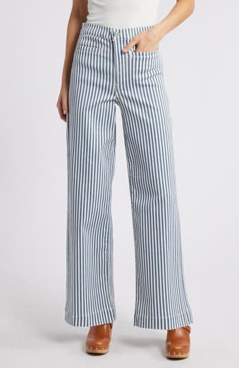 Frame Tailored Trouser In Seaport Stripe