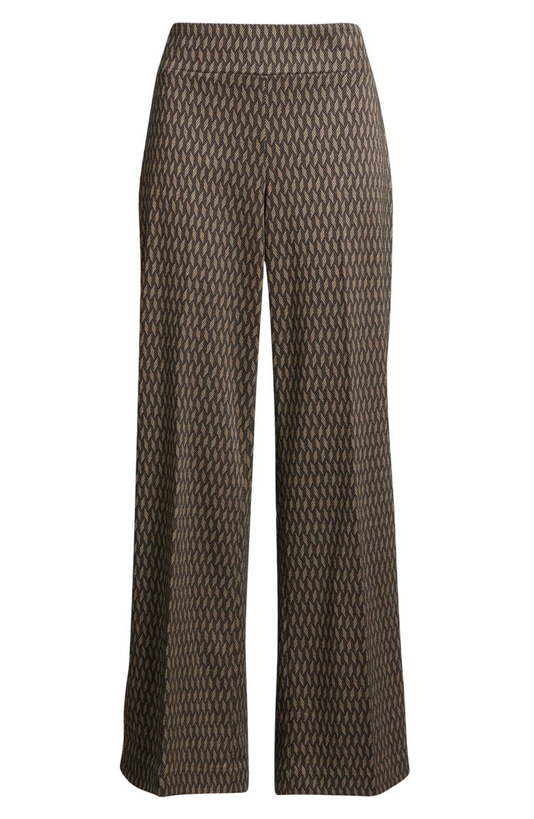Anne Klein Chevron High Waist Pull-On Wide Leg Pants, Alternate, color,