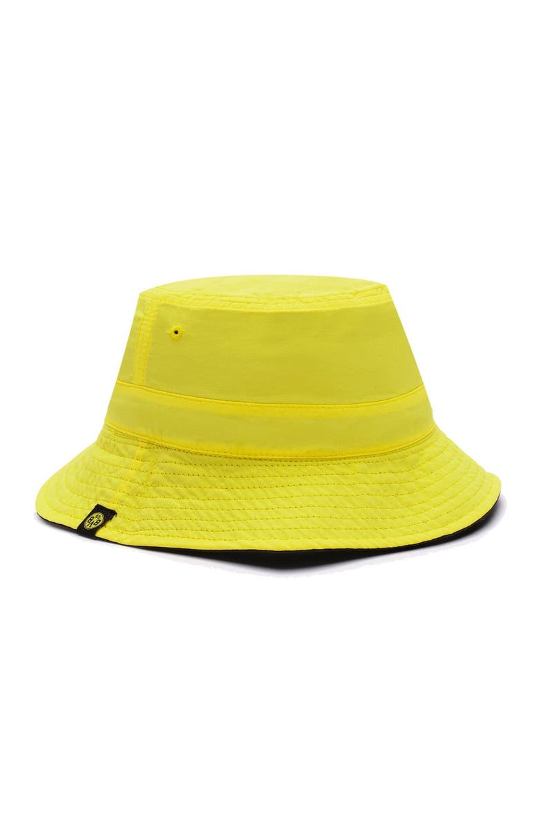 FAN INK Men's Black/Yellow Borussia Dortmund Terrain Reversible Adjustable Bucket Hat, Alternate, color, 