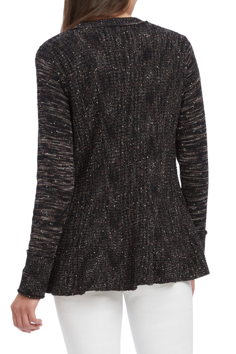 Peplum Cardigan, Alternate, color, BLACK MIX