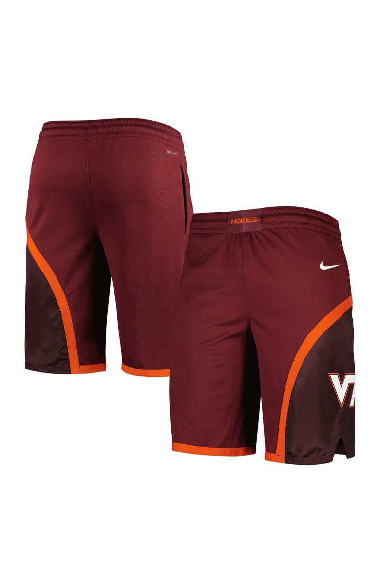 Nike Men's Nike Maroon Virginia Tech Hokies Replica Performance Basketball Shorts, Main, color, Maroon