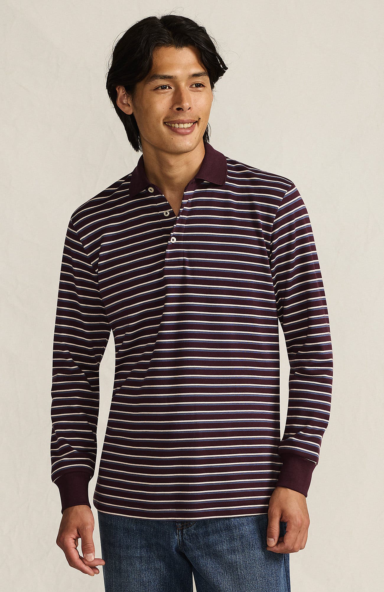 Lush Burgundy/Blue Stripe