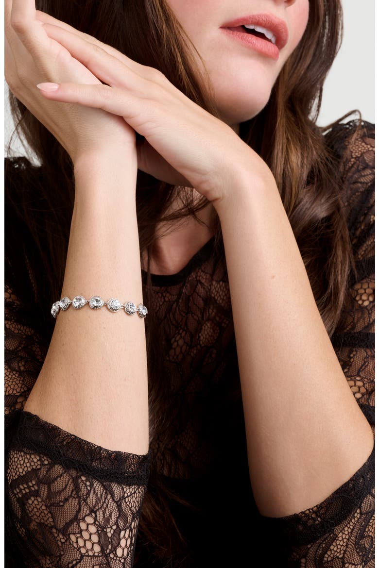 Solace Solitaire Sparkle Crystal Bracelet, Alternate, color, SILVER TONE/ CLEAR CRYSTAL