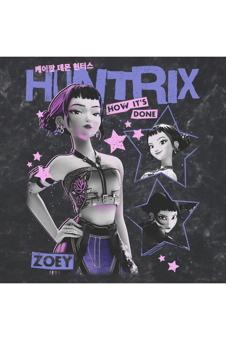 Junior's KPop Demon Hunters Zoey Idol Stars  Graphic T-Shirt, Alternate, color, Black
