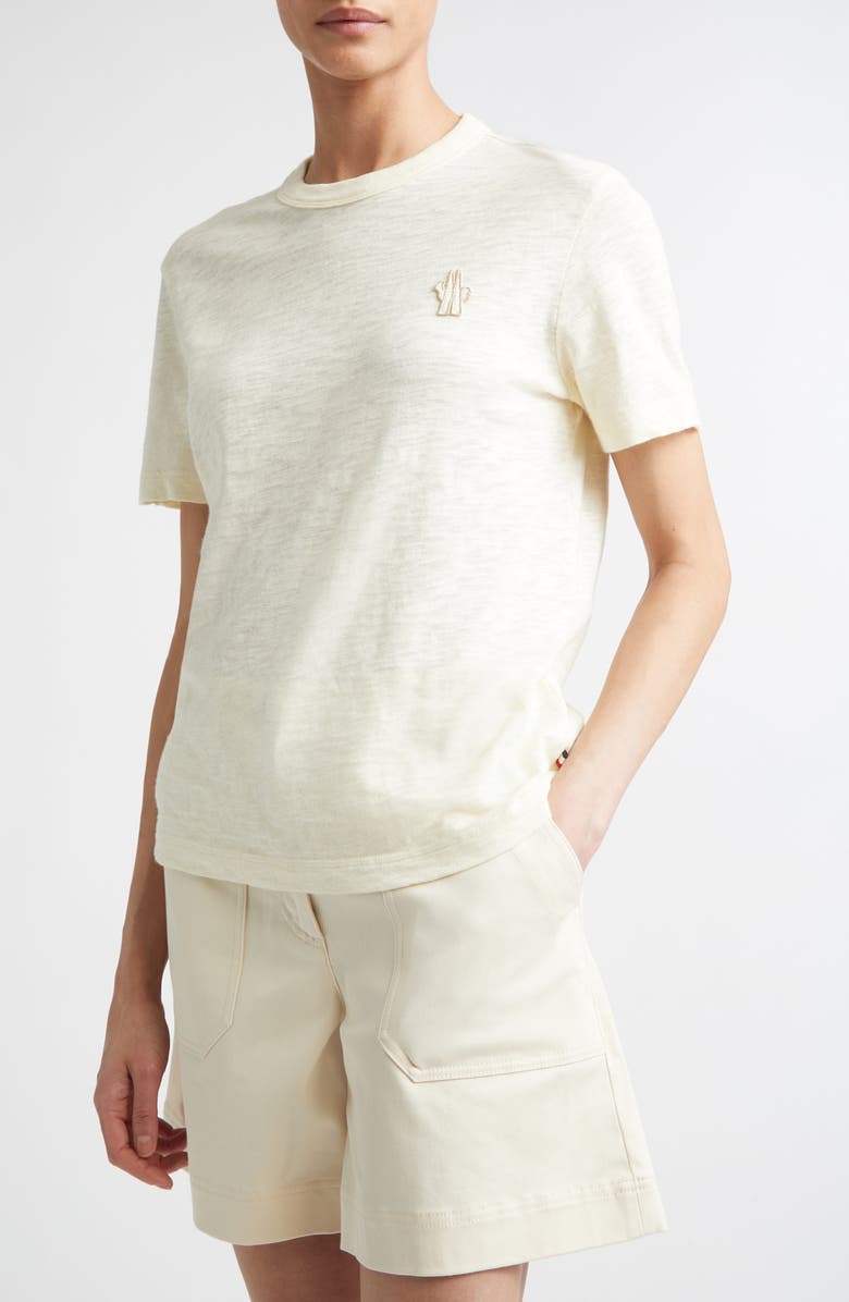 Moncler Grenoble Logo Patch T-Shirt, Alternate, color, Pale Ivory