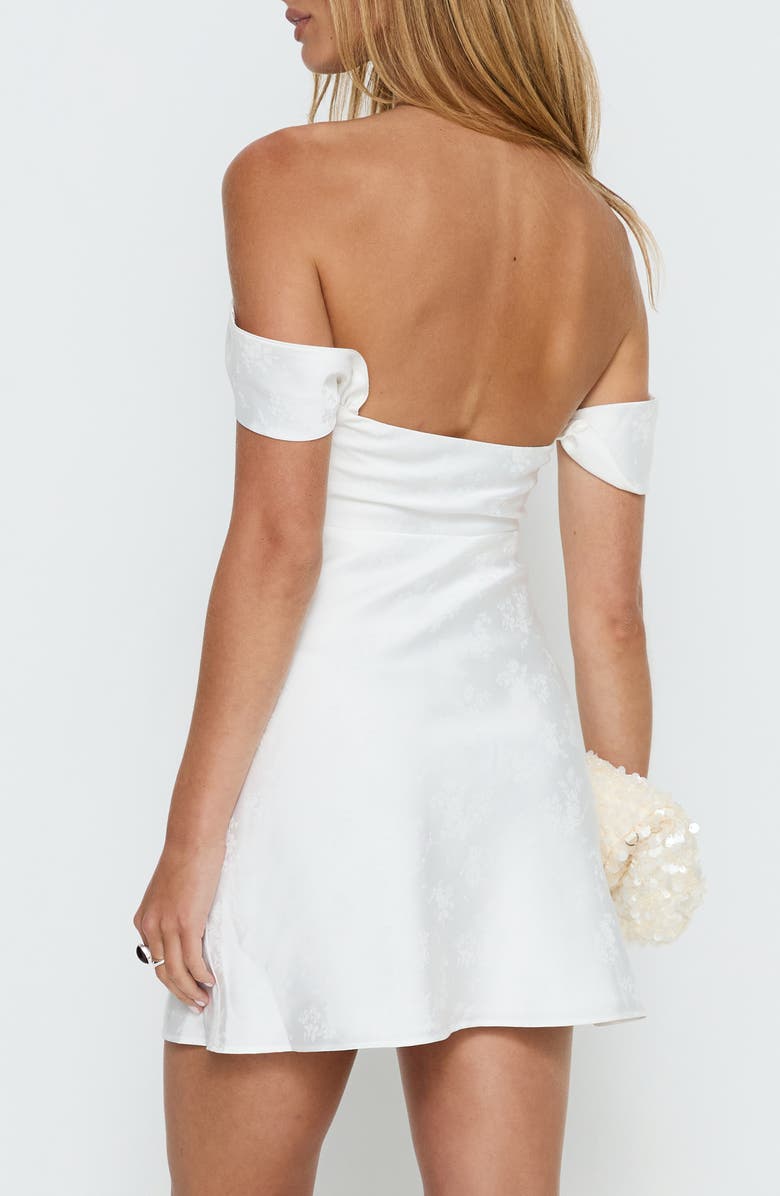 Princess Polly Zabbarra Off the Shoulder Satin Cocktail Minidress, Alternate, color, White