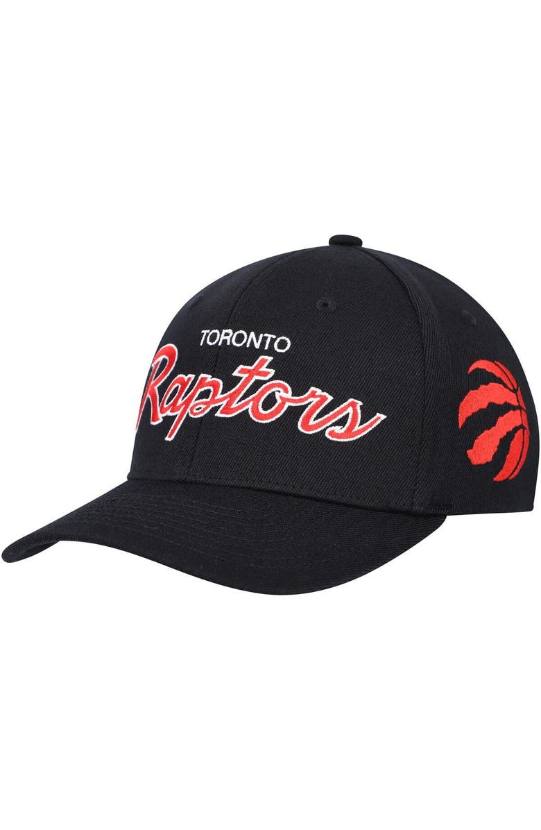 Mitchell & Ness Men's Mitchell & Ness Black Toronto Raptors MVP Team Script 2.0 Stretch Snapback Hat, Main, color, Black