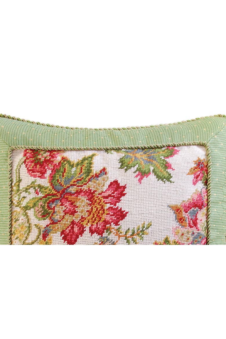 Deanna Needlepoint Pillow, Alternate, color, Green