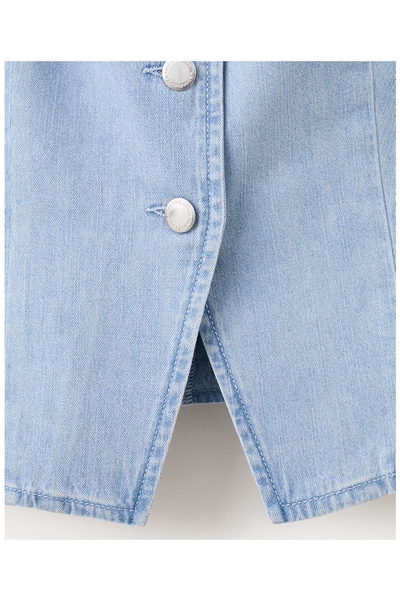 Crop Nonstretch Denim Vest, Alternate, color, LIGHT BLUE