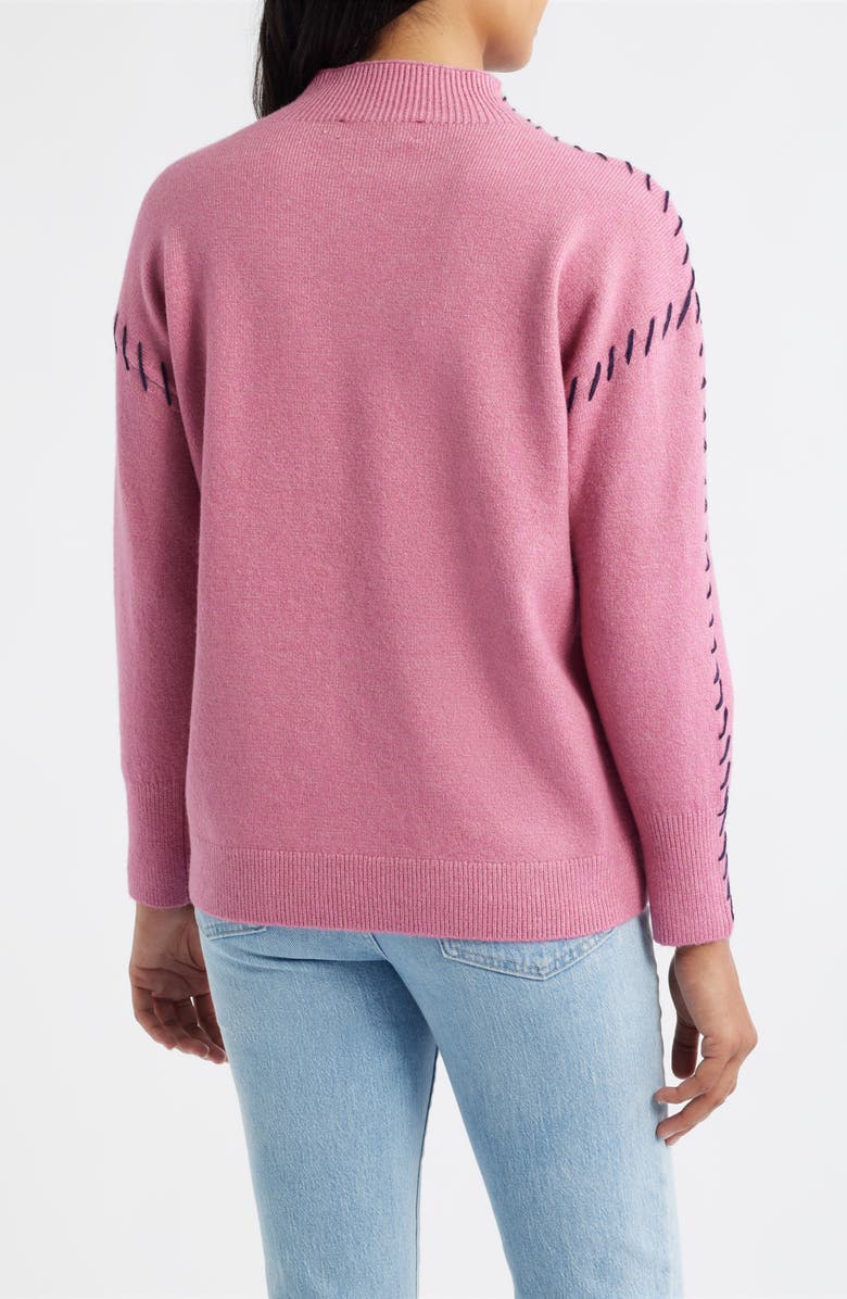CITY BLUES Lutetia Relaxed Whipstich Sweater, Alternate, color, Rose