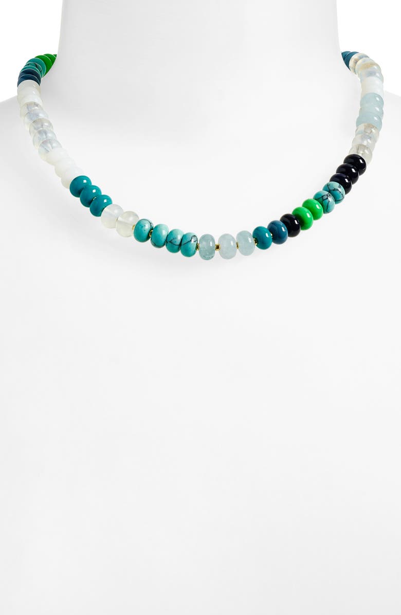 Leith Multicolor Beaded Necklace, Alternate, color, Blue Multi- Gold