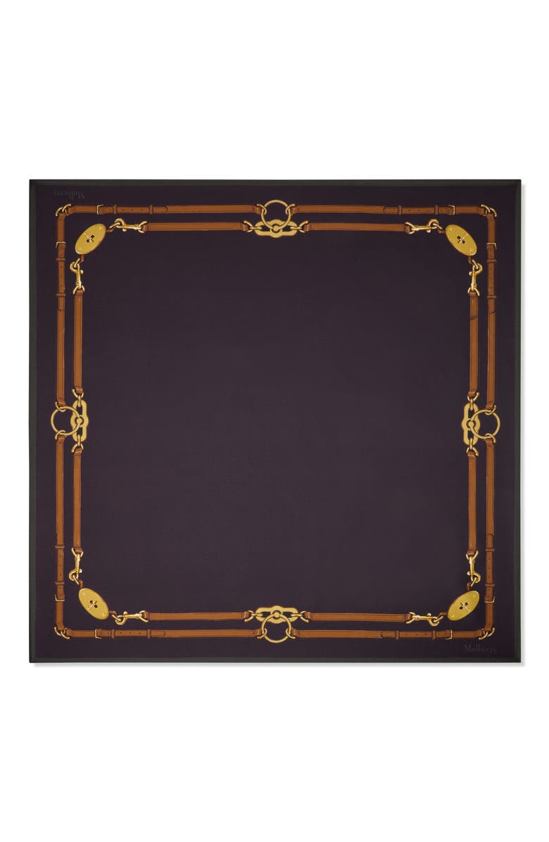 Mulberry Square Scarf - Belted Boarder, Main, color, Deep Aubergine