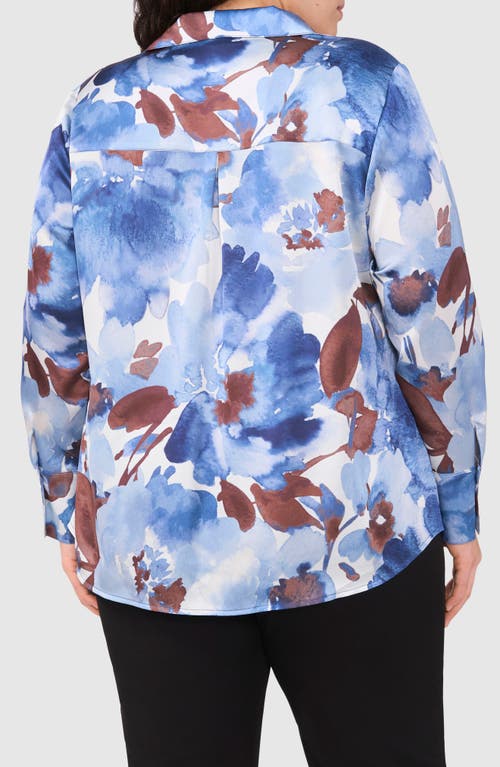 Halogenr Halogen(r) Print Button-up Shirt In Blue Fog