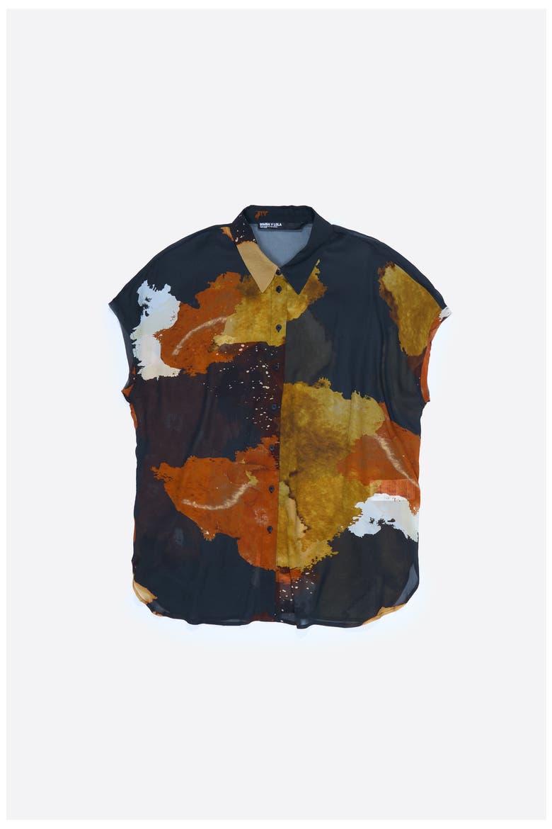 Blot Shirt With Flowing Sleeves, Alternate, color, BLOT XL BLACK