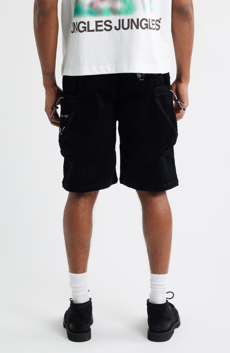 JUNGLES Euphoria Corduroy Shorts, Alternate, color, Black