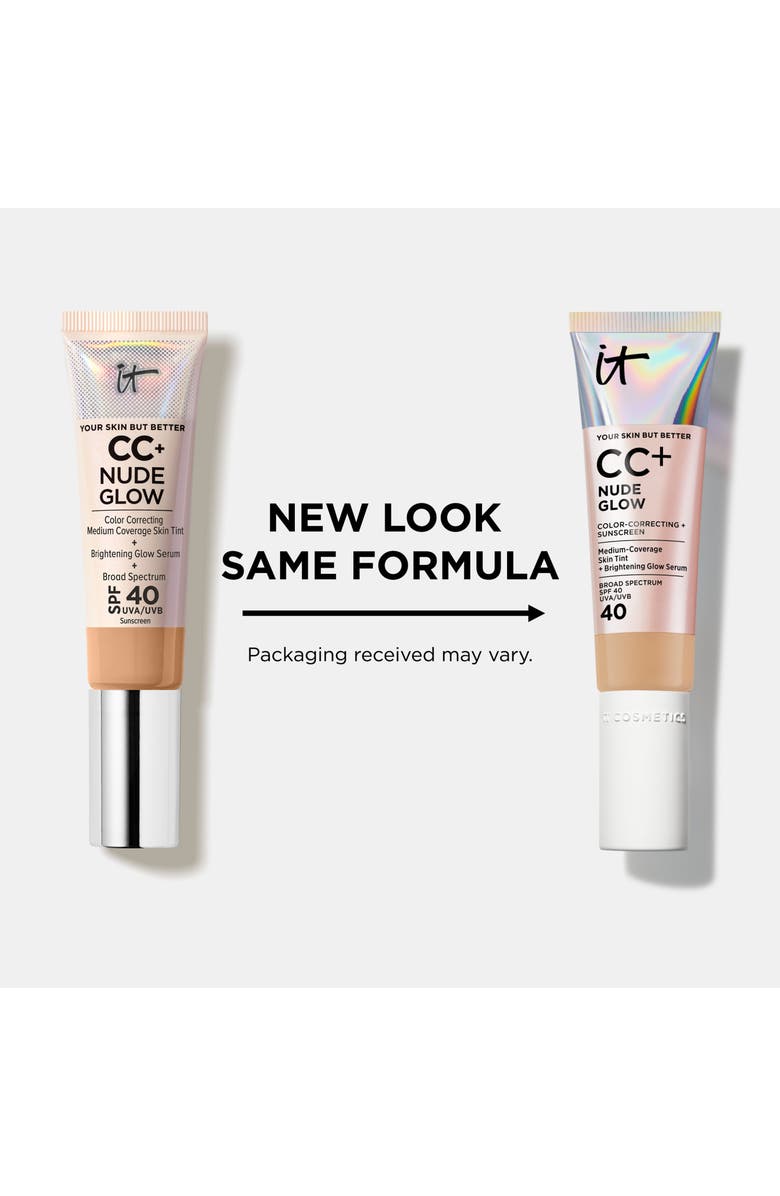 IT Cosmetics CC+ Nude Glow Lightweight Foundation + Glow Serum SPF 40, Alternate, color, Deep