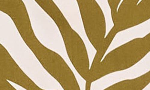Melloday Floral Sleeveless Satin Top In Olive Cream Leaf