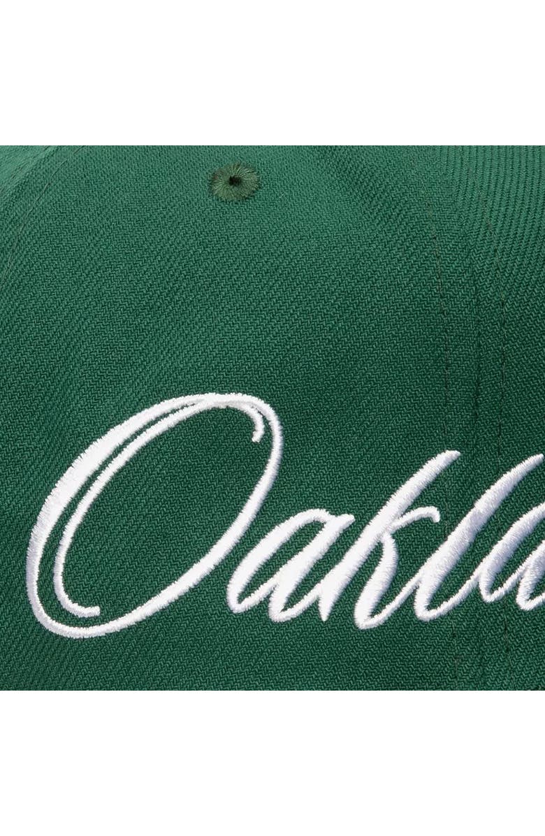 Mitchell & Ness Men's Mitchell & Ness Green Oakland Athletics Just Don x MLB Lux Script Snapback Hat, Alternate, color, Green