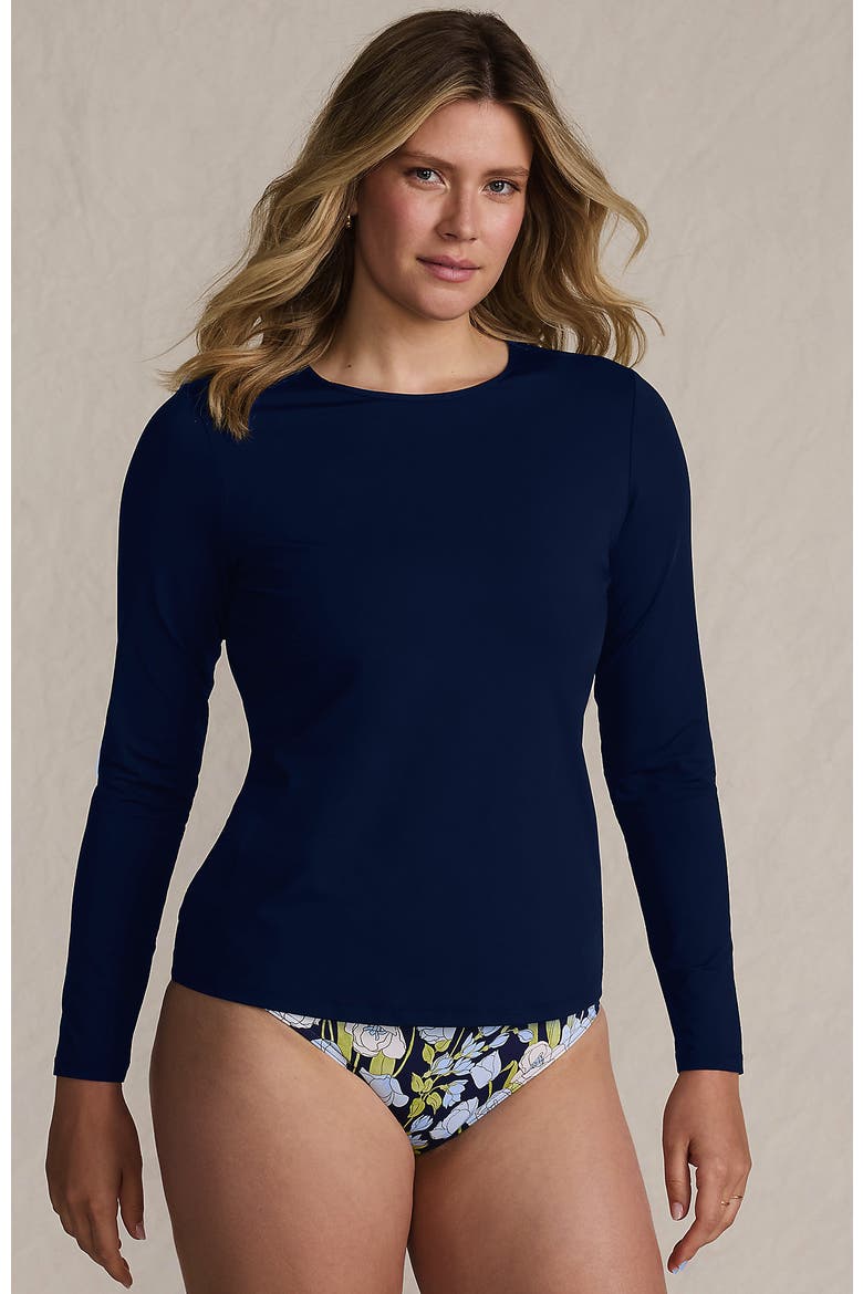 Long Sleeve Relaxed UPF 50 Rash Guard, Main, color, Deep Sea Navy