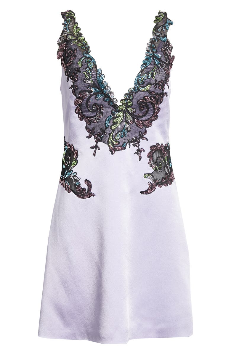 Versace Embellished Plunge Neck Dress, Alternate, color, 