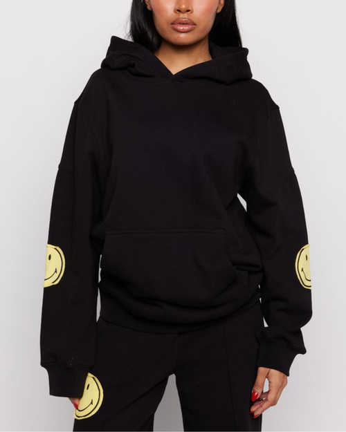 Samii Ryan Smiley Oversized Hoodie In Black