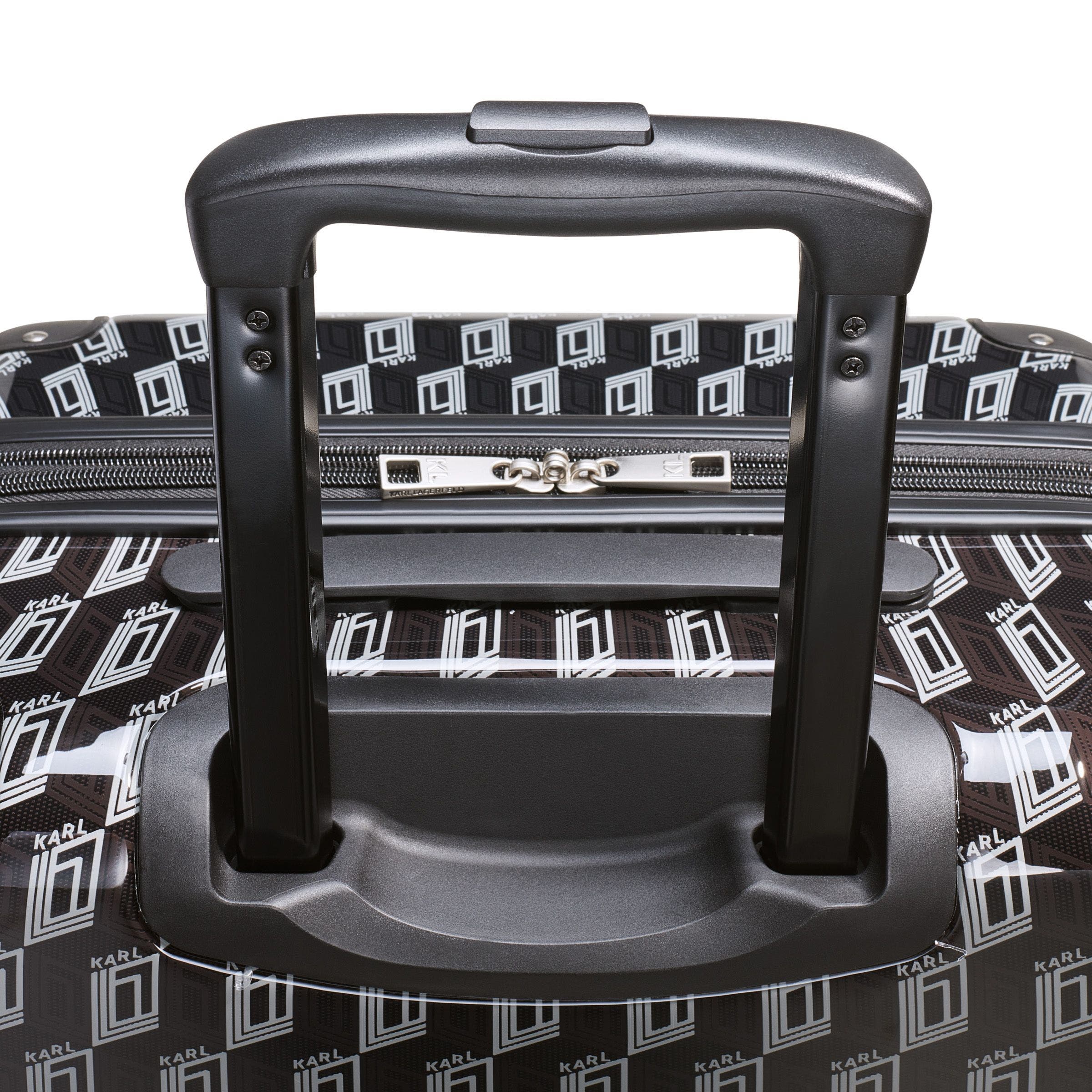KARL LAGERFELD Bon Voyage Upright Suitcase, Alternate, color, Black/Grey