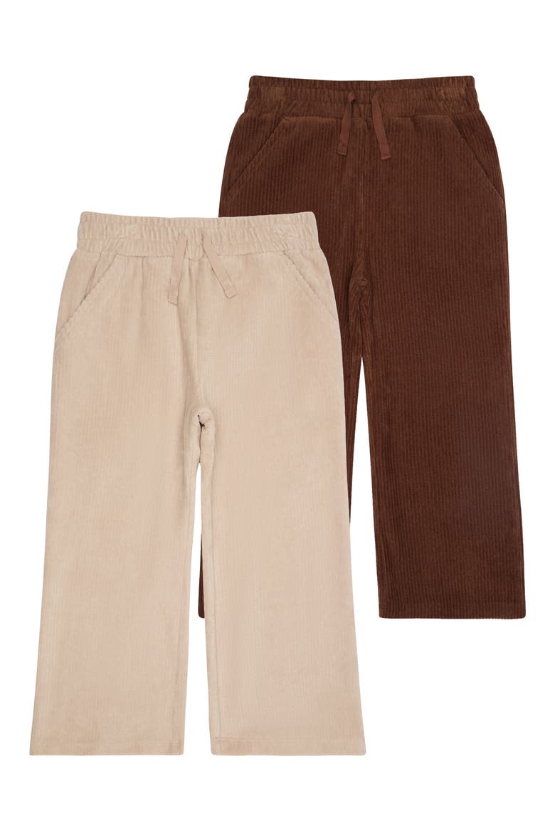 Kids' 2-Pack Ribbed Velour Pants, Main, color, BROWN