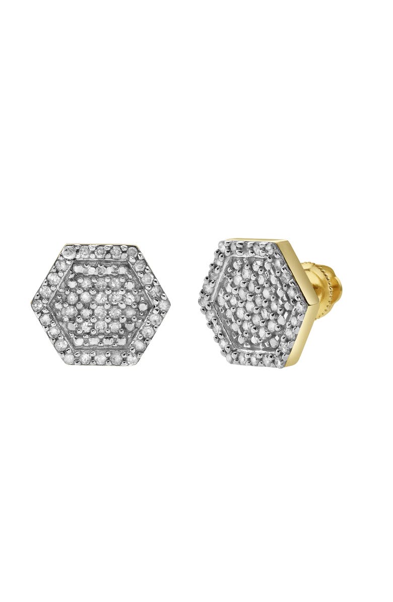 LuvMyJewelry Slates Prime 10K Yellow Gold Diamond Stud Earrings - 0.49ct., Main, color, 