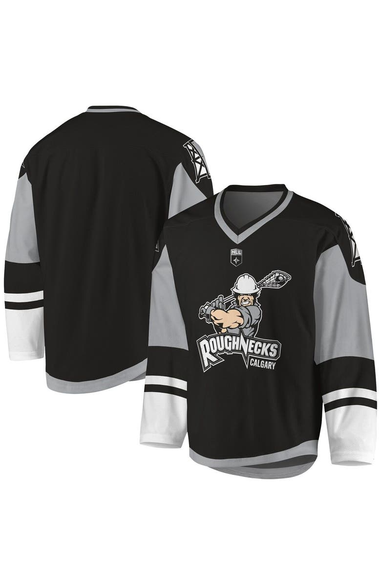 ADPRO Sports Youth Black/Gray Calgary Roughnecks Sublimated Replica Jersey, Main, color, 