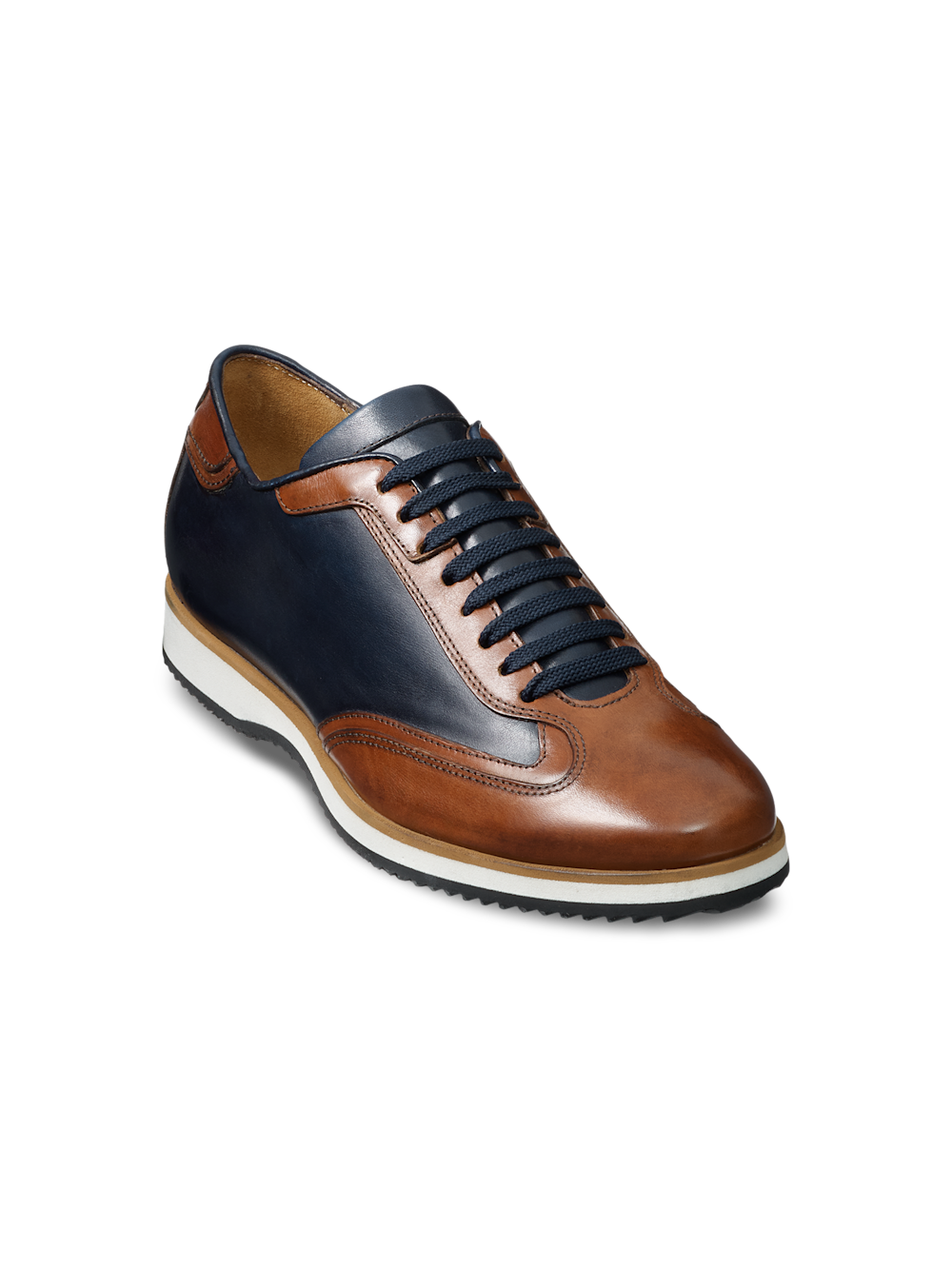 Paul Fredrick Wayne Sneaker, Main, color, Navy/Tan