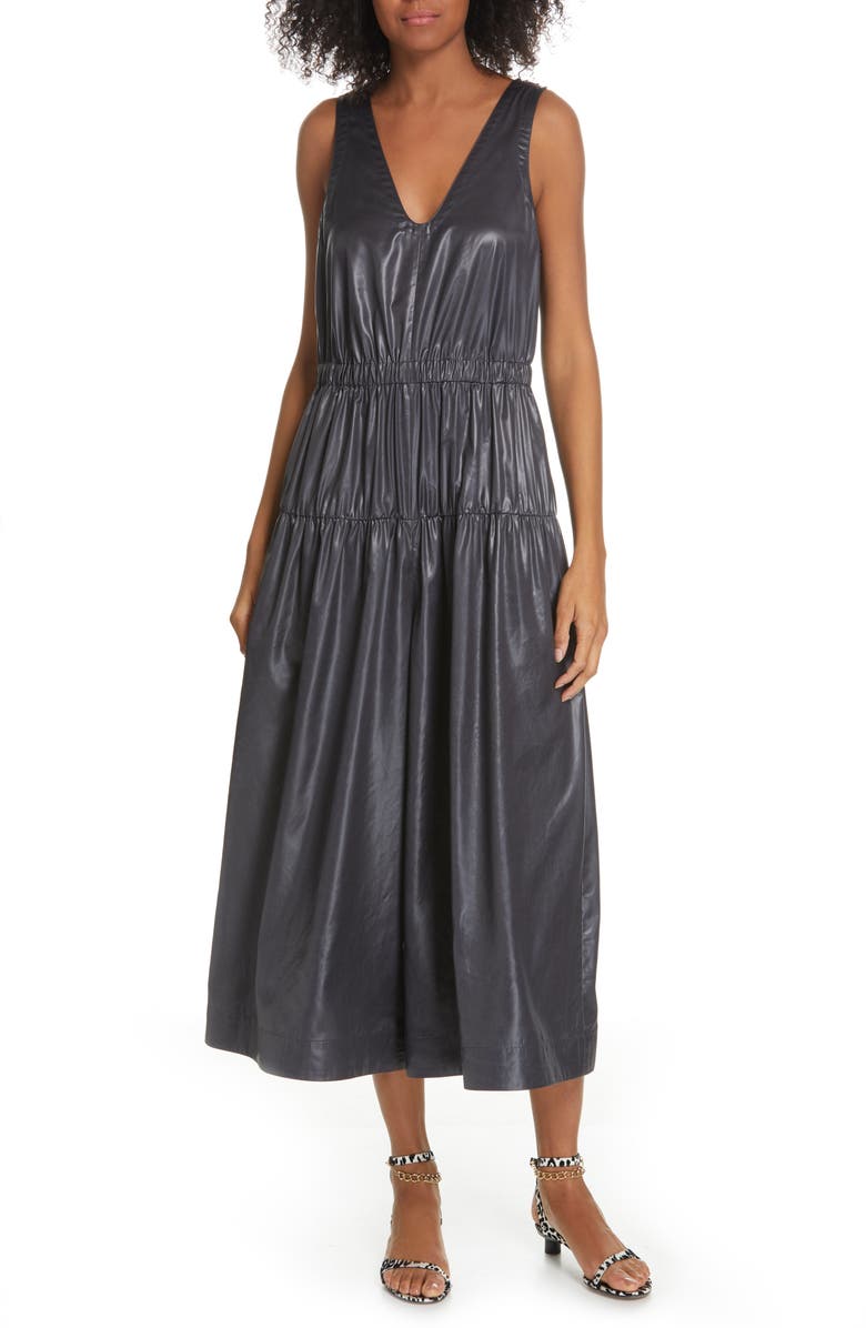 Tibi Liquid Drape Tiered Jumpsuit, Main, color, 