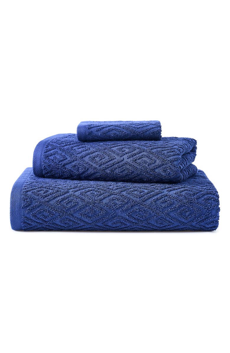 John Robshaw Maze Towel, Main, color, Indigo