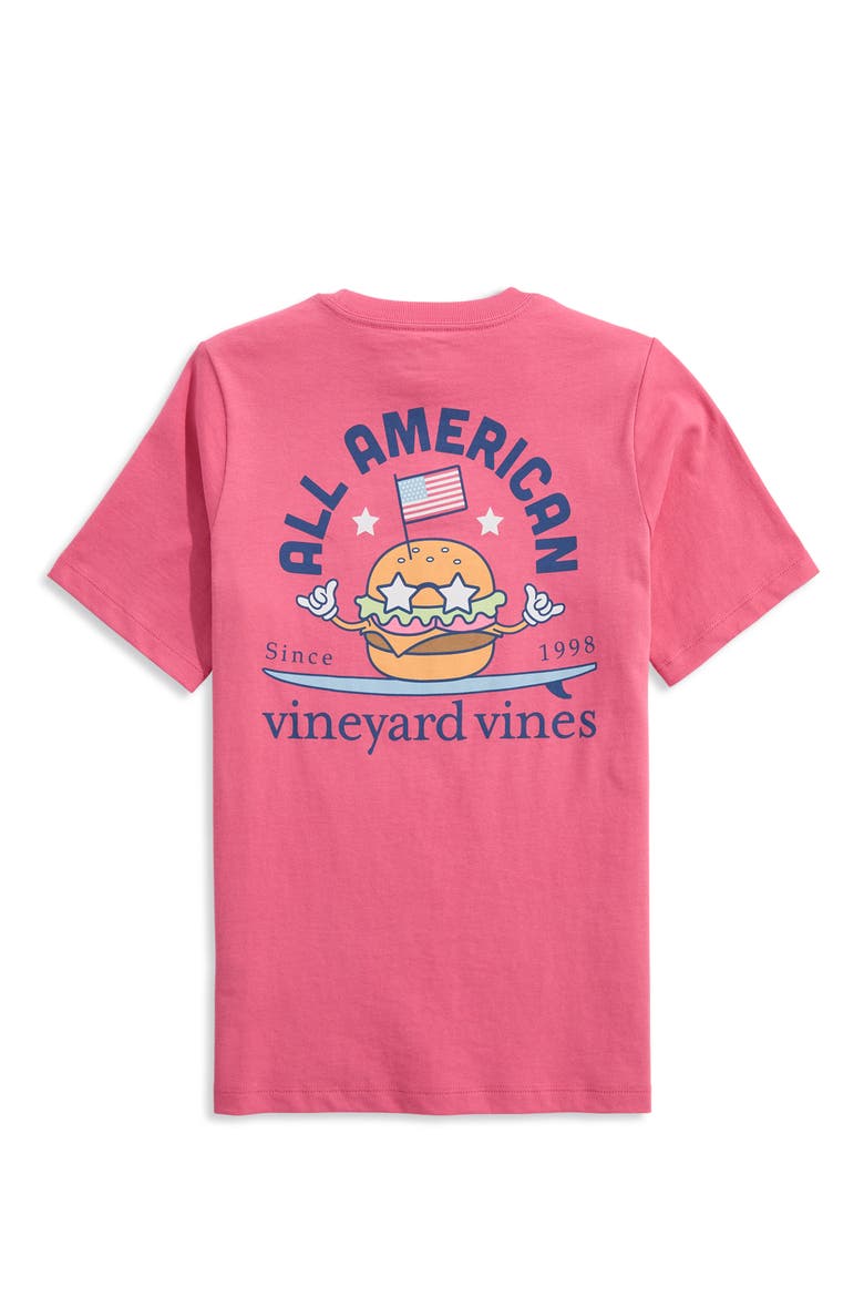 Kids' All American Burger Pocket Graphic T-Shirt, Alternate, color, VINEYARD RED
