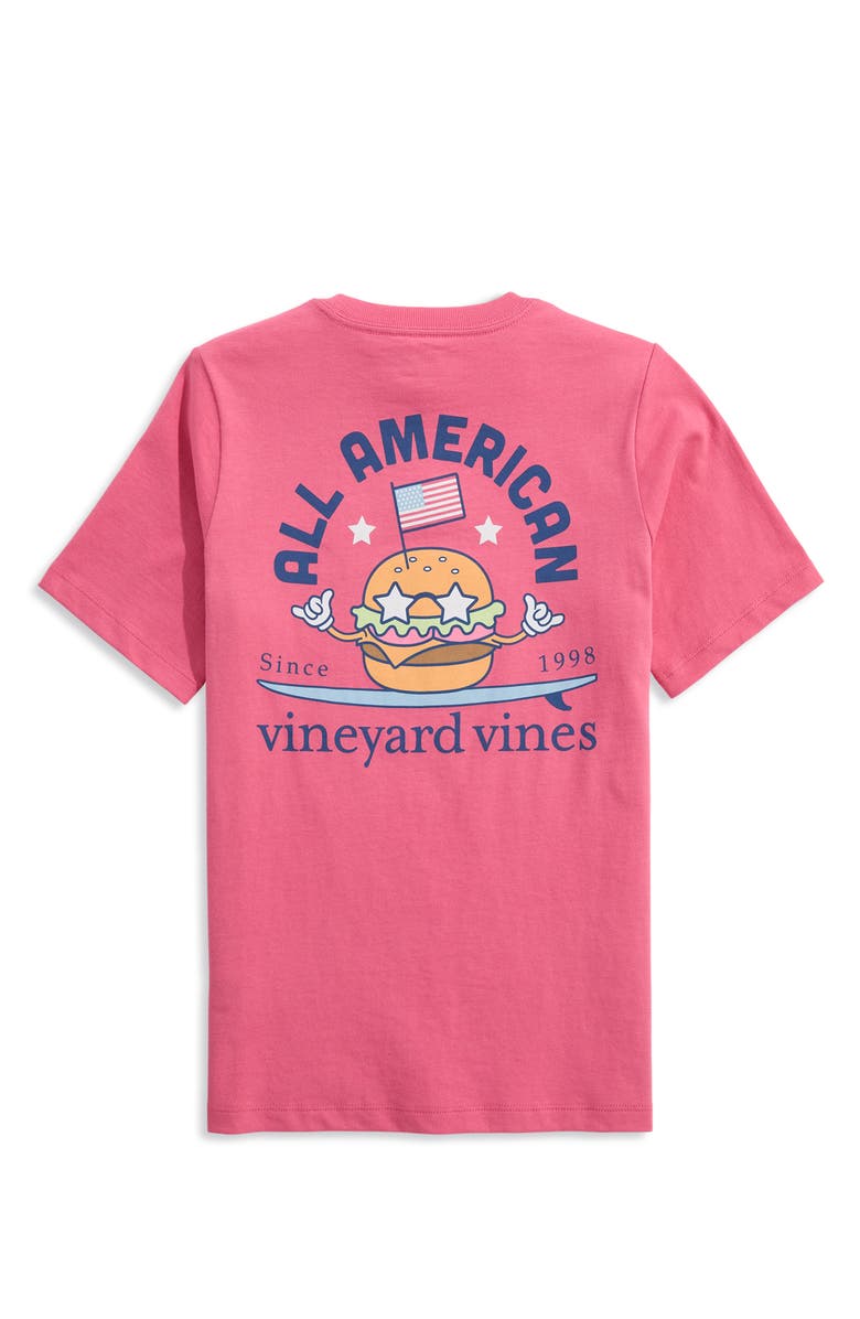 vineyard vines Kids' All American Burger Pocket Graphic T-Shirt, Alternate, color, Vineyard Red