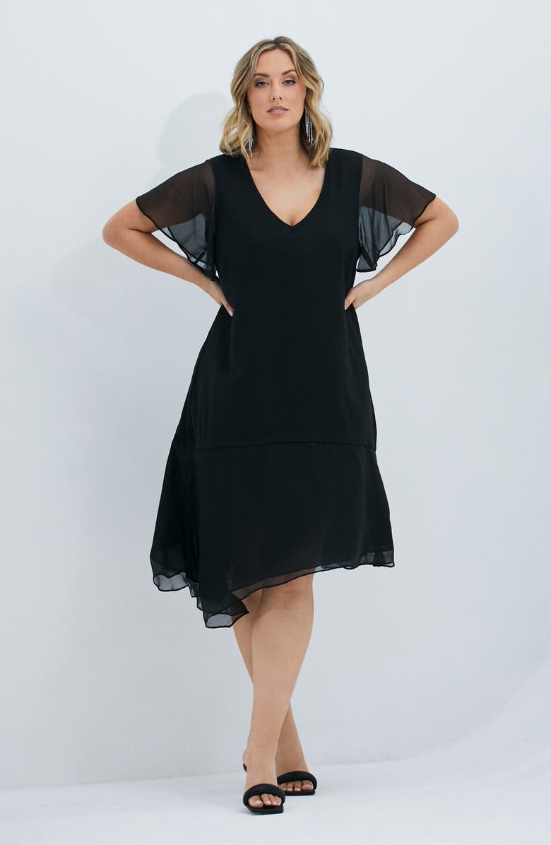 Estelle Shadow Linen Blend Midi Dress, Alternate, color, 