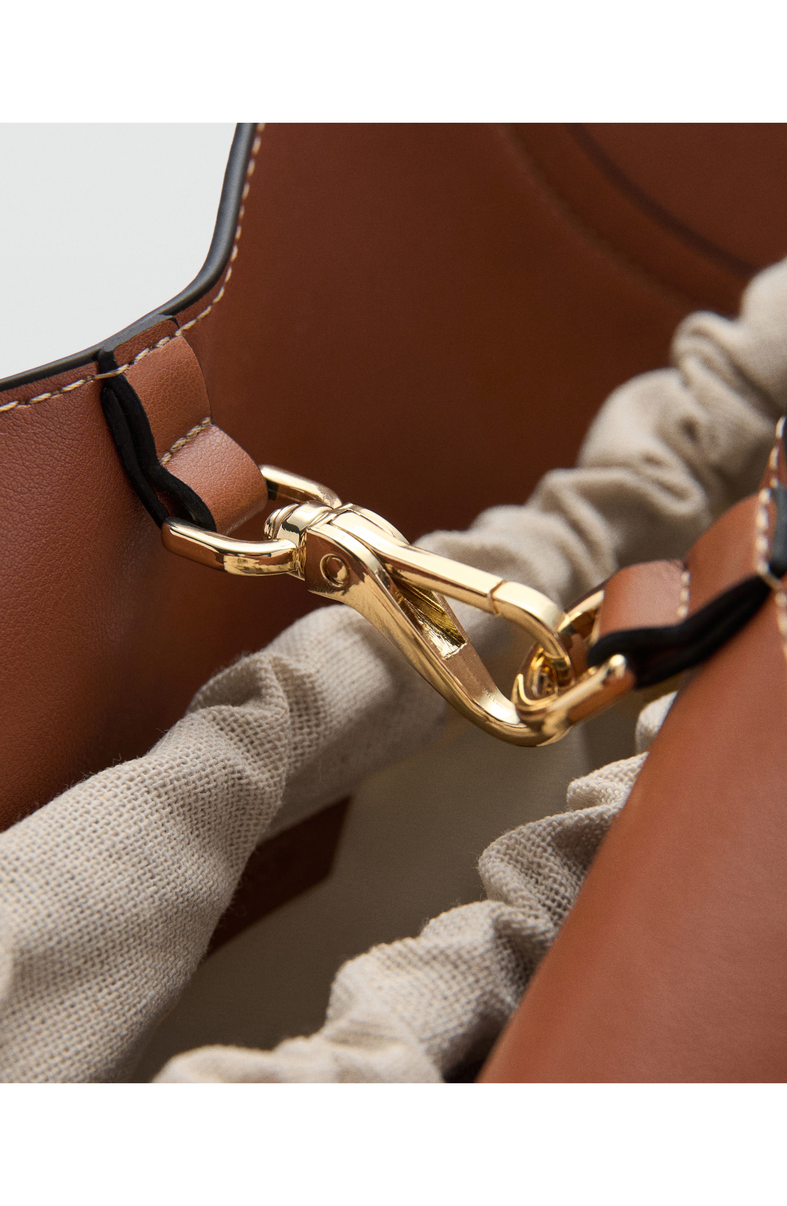 Faux Leather Bucket Bag, Alternate, color, LEATHER
