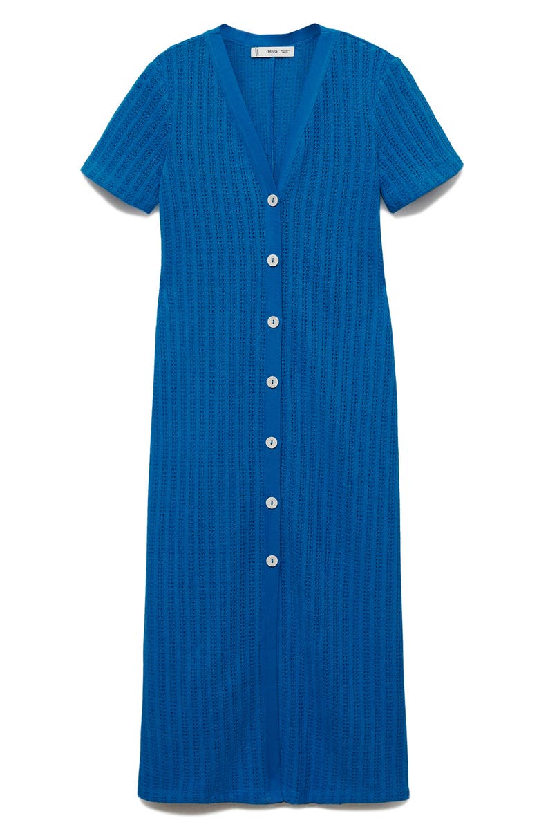 MANGO Open Stitch Button Front Knit Dress, Alternate, color,