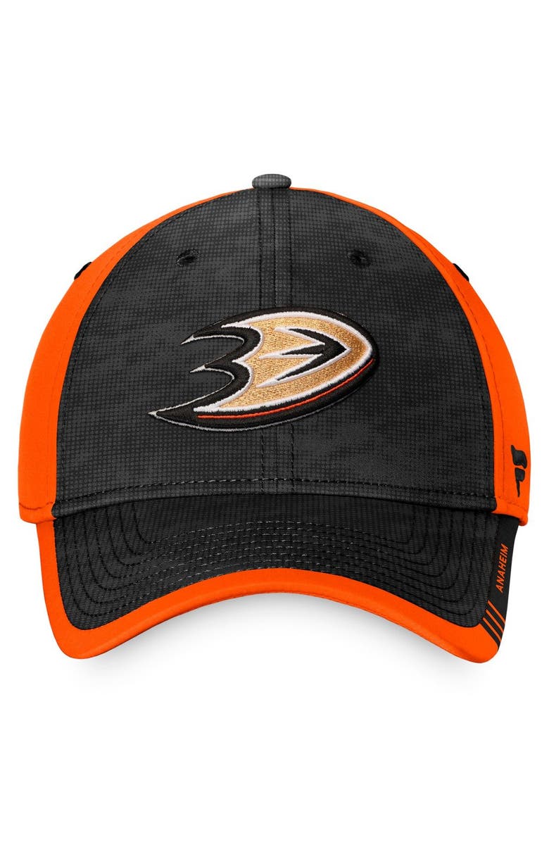 FANATICS Men's Fanatics Branded Black/Orange Anaheim Ducks Authentic Pro Rink Camo Flex Hat, Alternate, color,