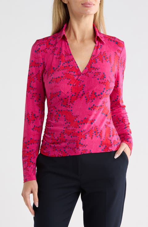 Clashy Petals Knit Wrap Top