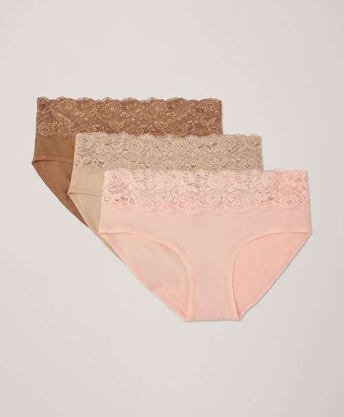 Shop Pact Organic Cotton Lace Waist Brief 3-pack