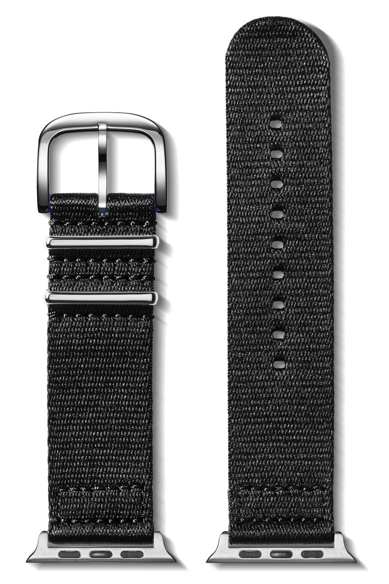 Nylon 24mm NATO Apple Watch® Watchband, Main, color, BLACK