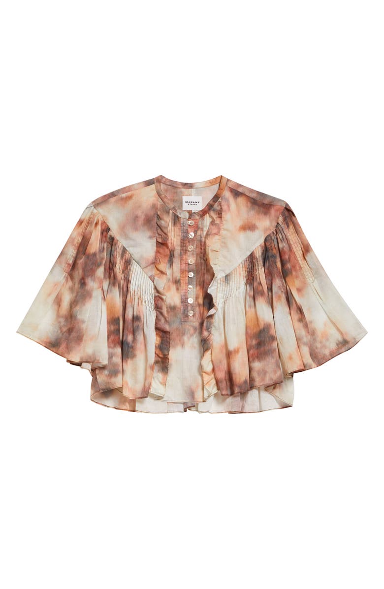 Isabel Marant Étoile Veelia Flutter Sleeve Top, Alternate, color, Beige