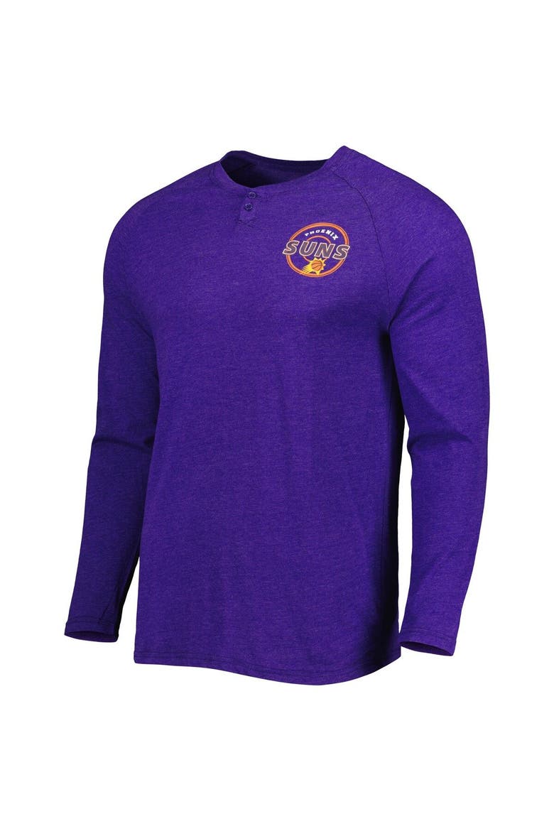 Men's Concepts Sport Heathered Purple Phoenix Suns Left Chest Henley Raglan Long Sleeve T-Shirt, Alternate, color, Heather Purple