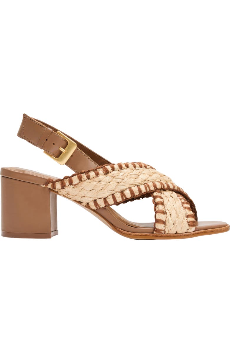 André Assous Hazel Raffia Slingback Sandal, Alternate, color, Cognac/ Natural