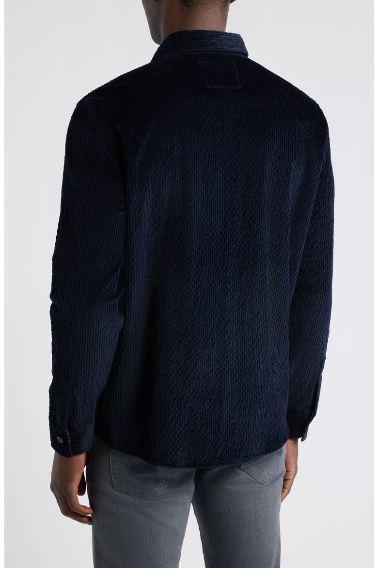 Cutler Solid Stretch Cotton Corduroy Button-Up Shirt, Alternate, color, NAVY