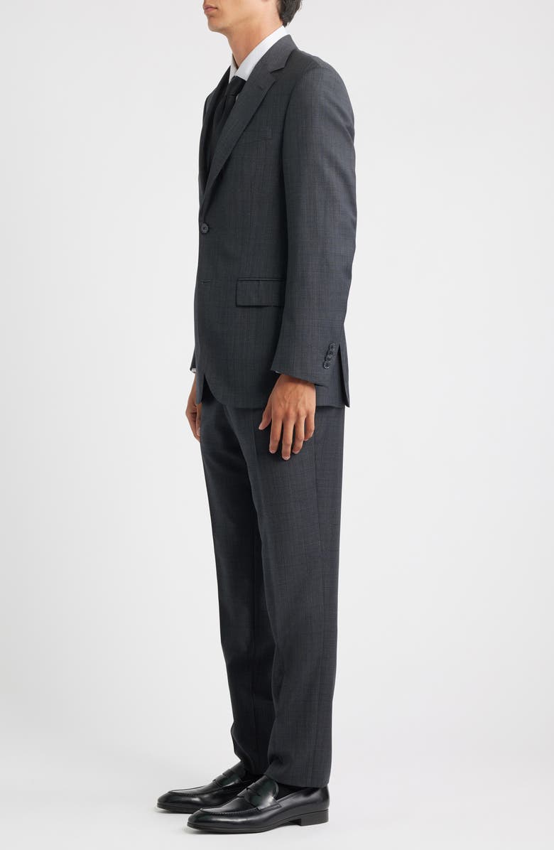 Peter Millar Flynn Classic Fit Charcoal Grey Check Wool Suit, Alternate, color, Charcoal