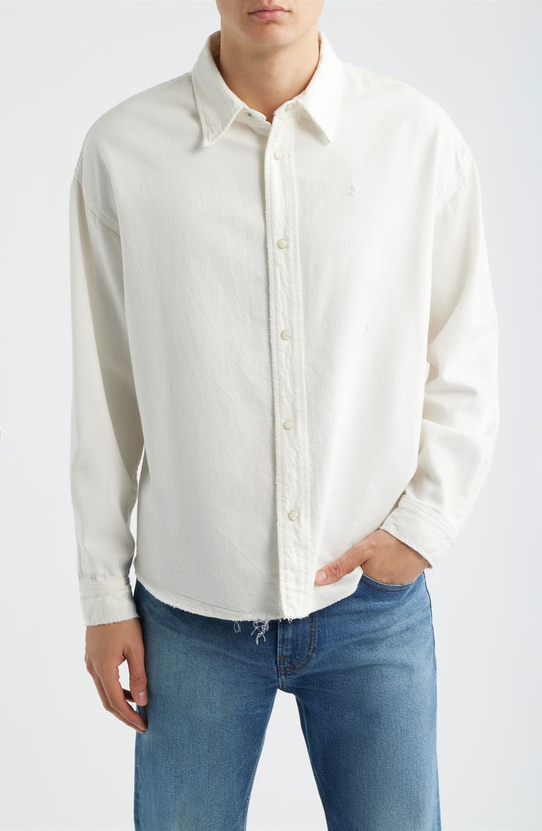 FRAME Relaxed Denim Button-Up Shirt, Main, color, Off White