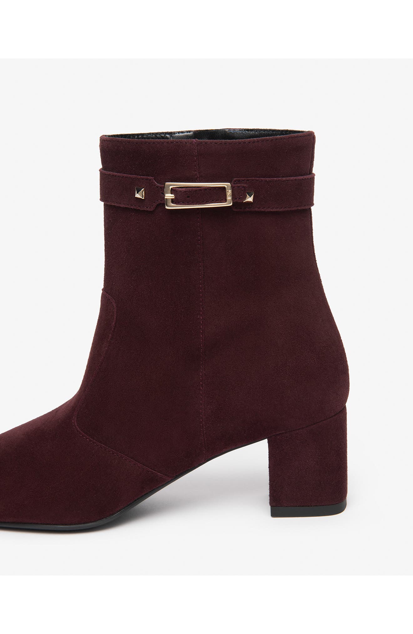 Leather Block Heel Bootie, Alternate, color, BORDEUX