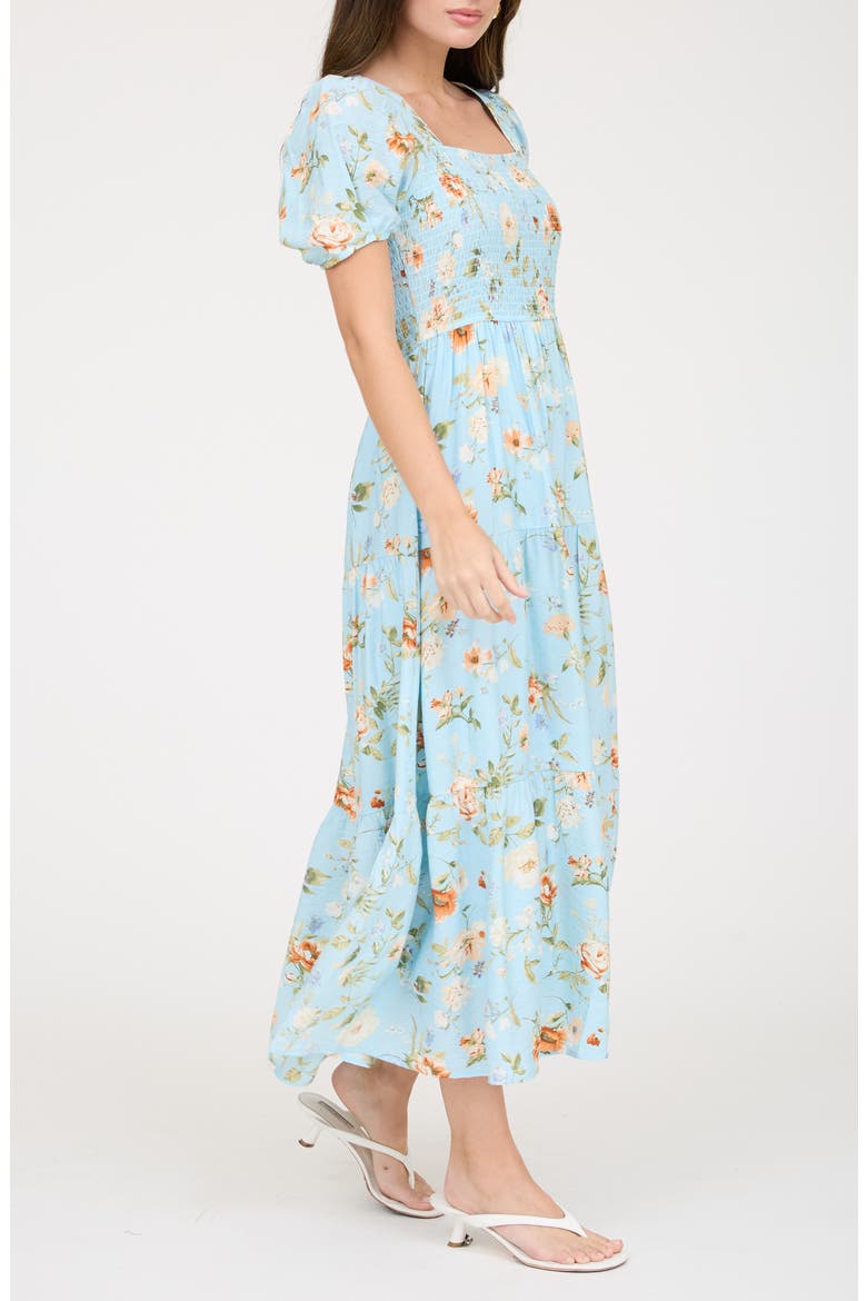 Smocked Midi Dress, Alternate, color, MINT