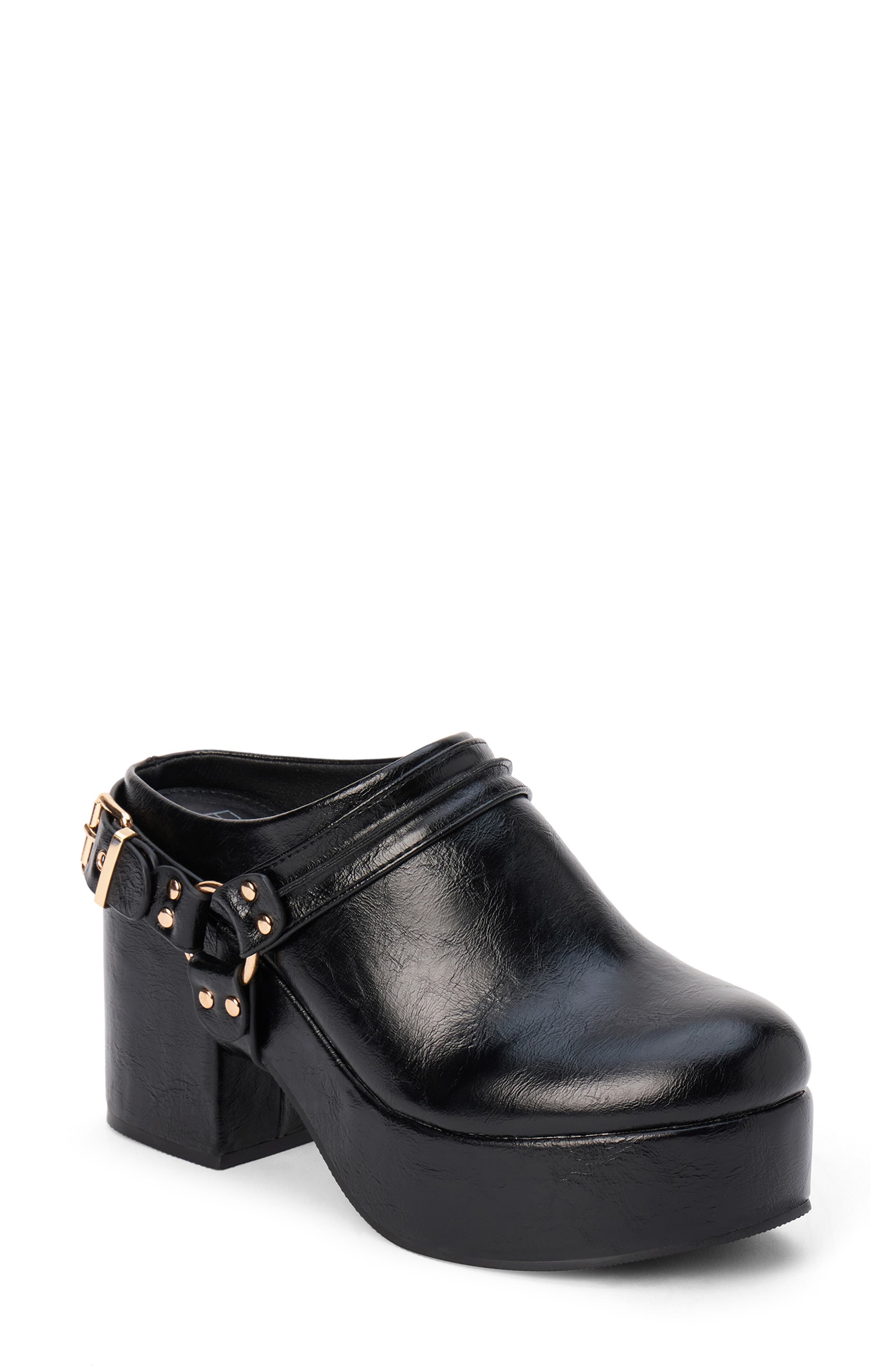 Sawyer Block Heel Platform Clog, Main, color, BLACK